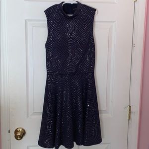 Navy Blue sparkly Semiformal Dress